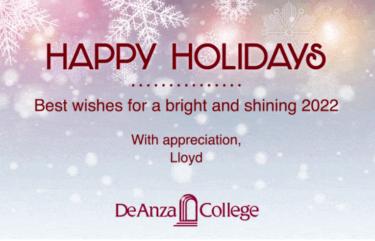 Happy Holidays | Best wishes for a bright and shining 2022 | With appreciation, Lloyd
