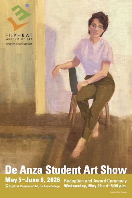 Euphrat Postcard Spring 2026 Student Art Show postcard displaying student self portrait painting
